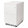 Aurora FC-102WT Modern Soho Design 2-Drawer Metal Mobile File Cabinet with Lock Key/ Fully Assembled, White